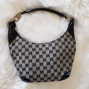 Gucci Black and Gray Hobo Bag